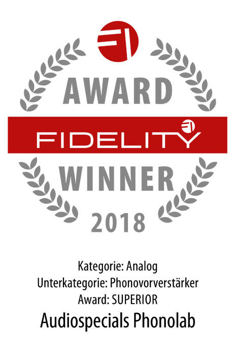 audiospecials Fidelity Award Winner 2018